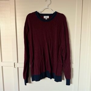 Goodfellow & Co Maroon and Dark Blue Crewneck Sweater